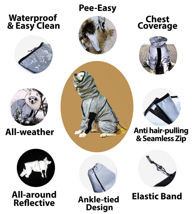 Reflective All-Weather Waterproof Dog Rain Coat