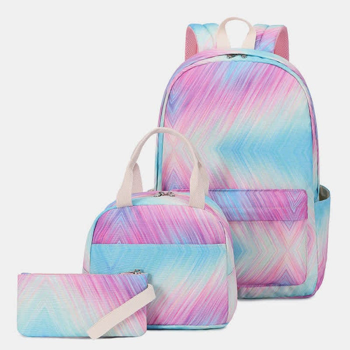 Girls Backpack Kids School Rainbow Bookbag 3 in 1 Set School Bag