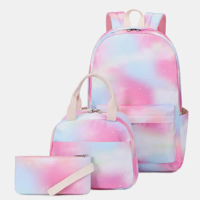 Girls Backpack Kids School Rainbow Bookbag 3 in 1 Set School Bag
