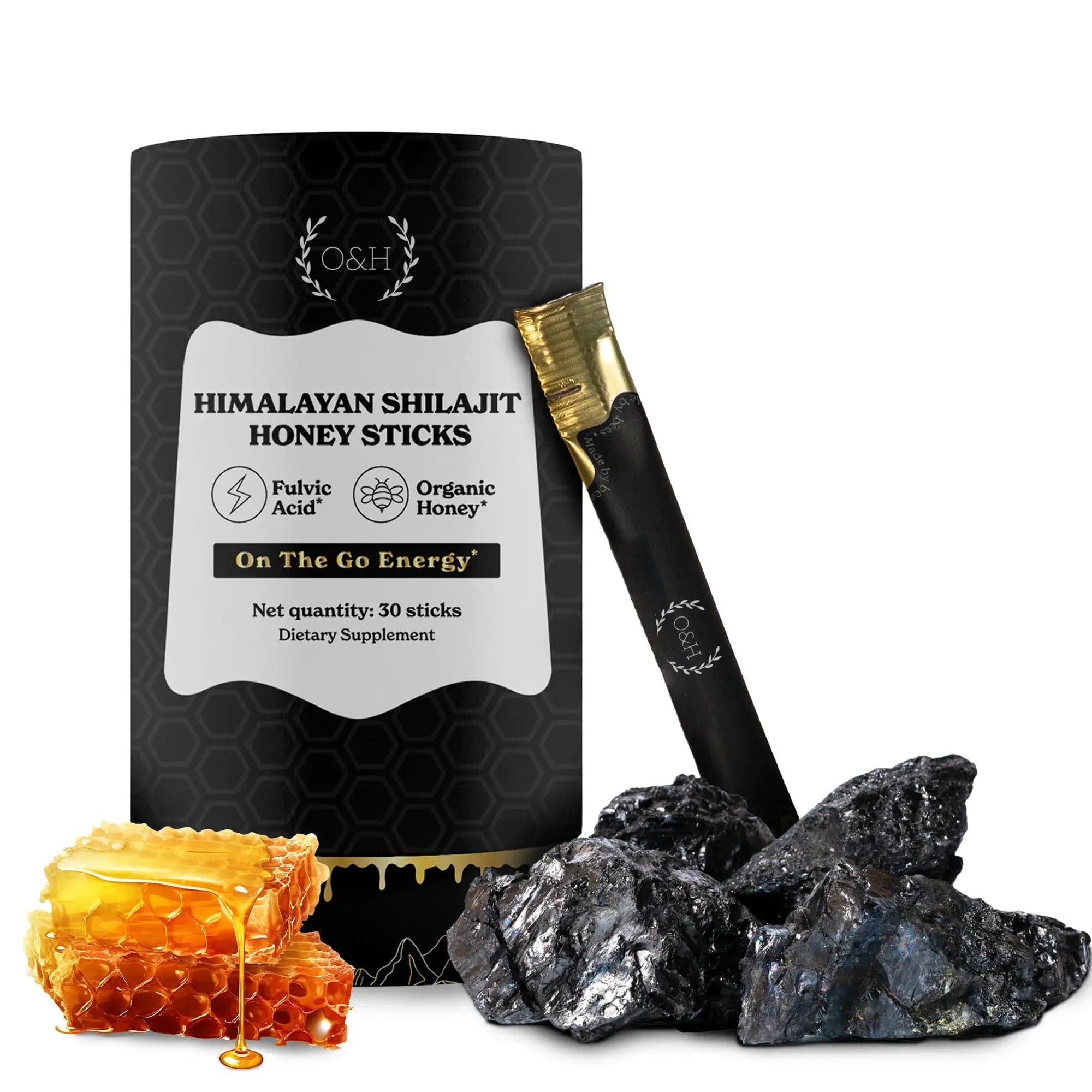 Shilajit Honey Sticks | Pure Himalayan Resin, Honey & Saffron | Energy, Strength & Cognitive Support