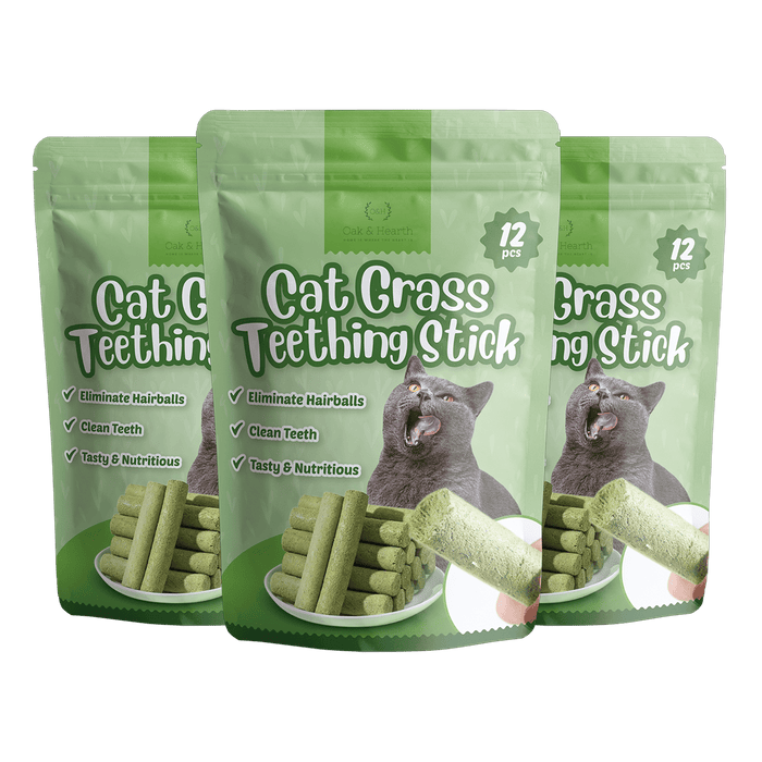 Kitty's Natural Teething Toy - Catnip-Infused Grass Stick