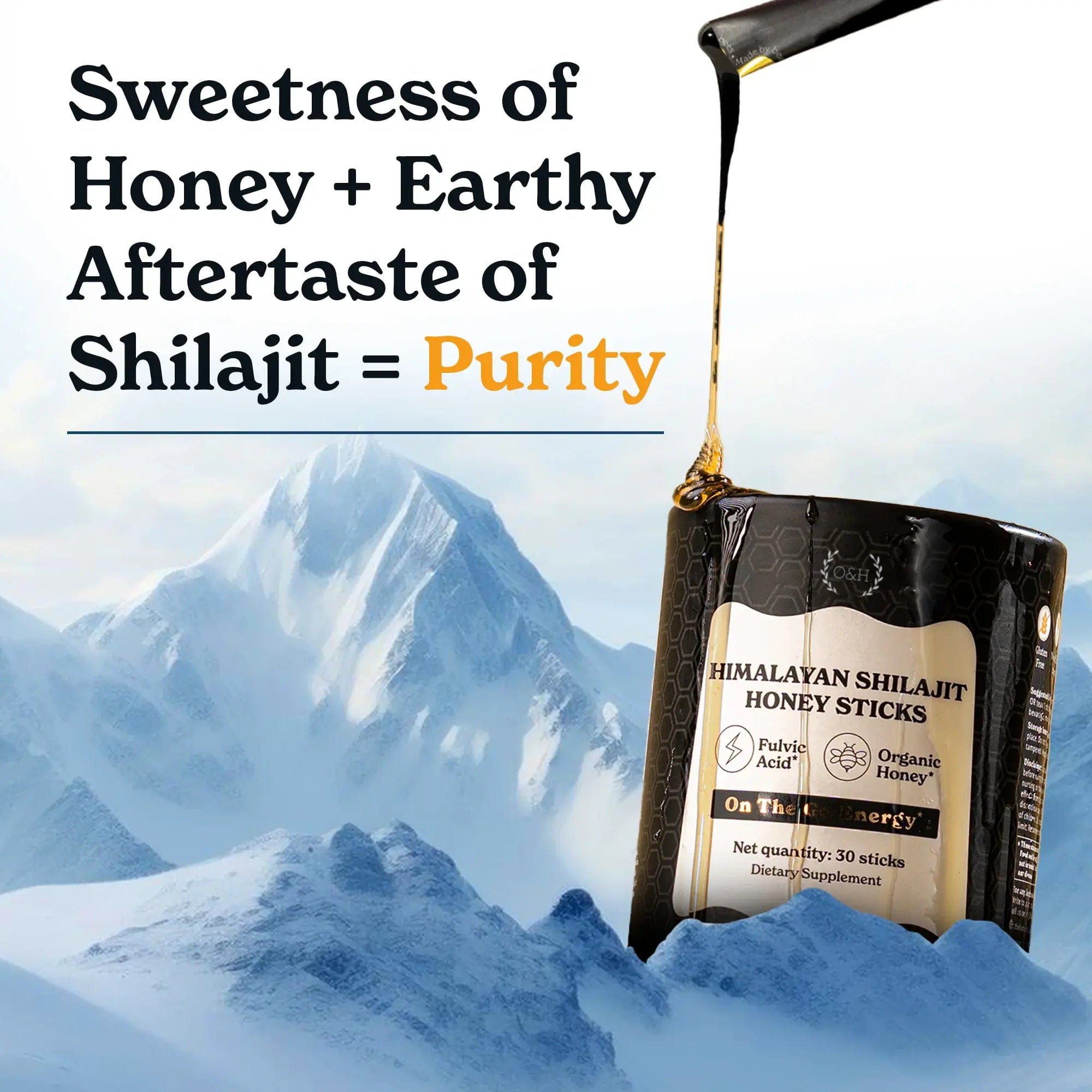 Shilajit Honey Sticks | Pure Himalayan Resin, Honey & Saffron | Energy, Strength & Cognitive Support