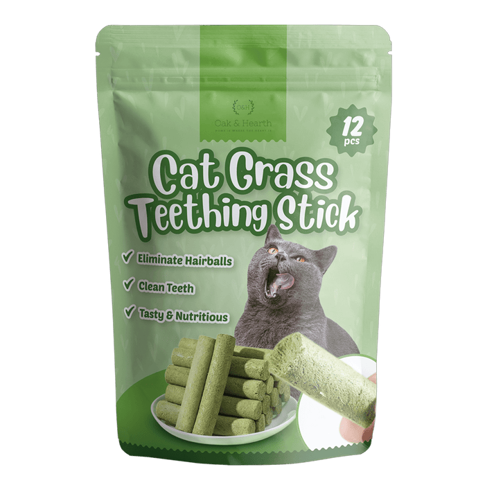 Kitty's Natural Teething Toy - Catnip-Infused Grass Stick