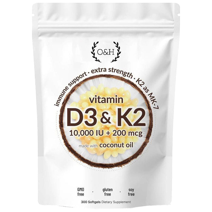 O&H D3+K2 Coconut Oil Softgels