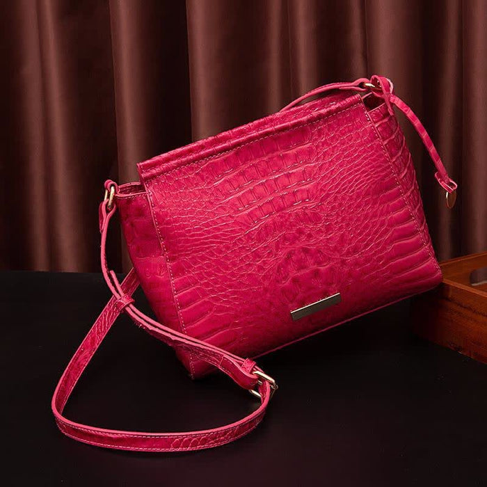 Crossbody Bag for Women Fashion Crocodile Grain Leather Handbag Purses