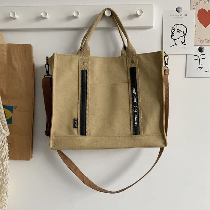 Laptop Tote Handbag Canvas Shoulder Bag Briefcase for Travel Office School