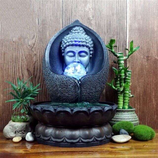 Indoor Desktop Buddha Statue Water Fountain