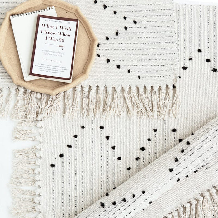 Cotton Thread Rug With Geometric Design