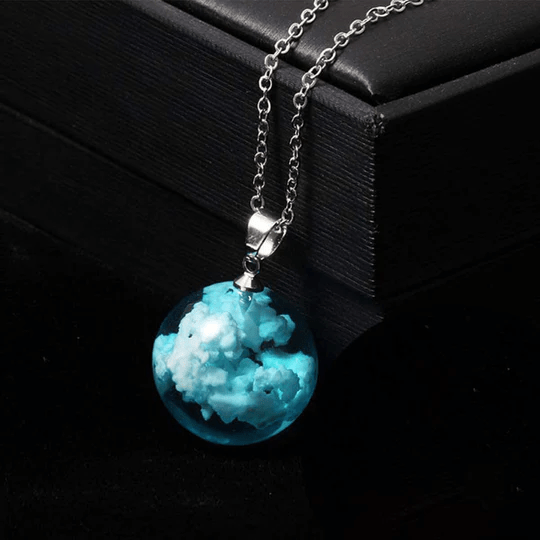 "Head In the Clouds" Clear Glass Necklace