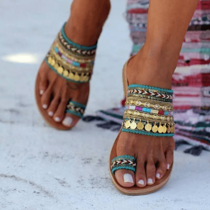 Boho closed 2025 toe sandals