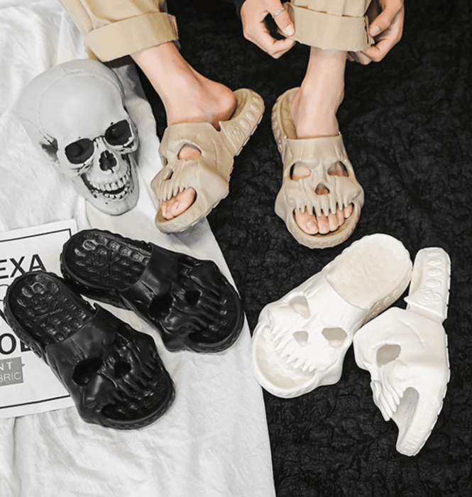 Skull Slidez Single Band Sandals