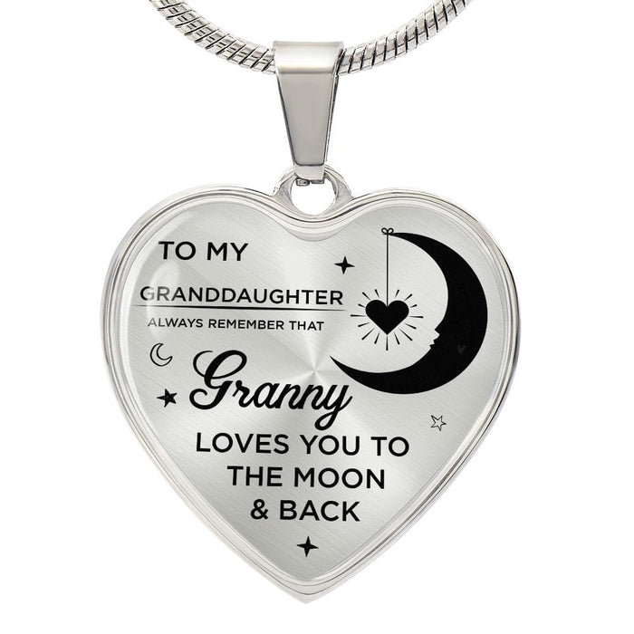 To My Granddaughter... Love, Granny - Heart Necklace
