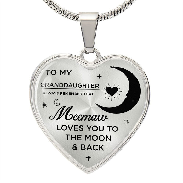To My Granddaughter... Love, Meemaw - Heart Necklace