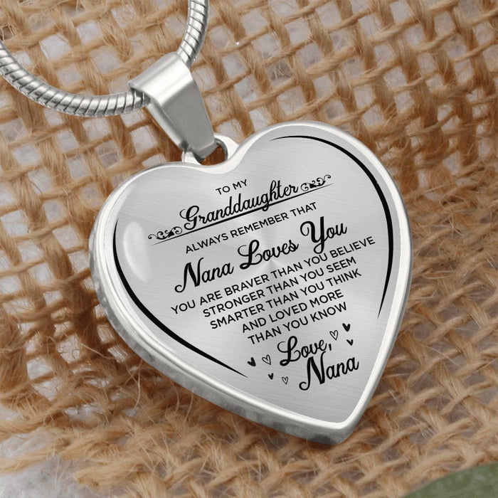 To My Granddaughter... Love Nana - Heartfelt Necklace