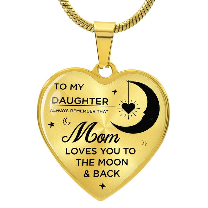 To My Daughter... Love, Mom - Heart Necklace