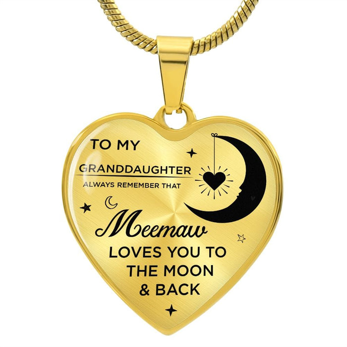 To My Granddaughter... Love, Meemaw - Heart Necklace