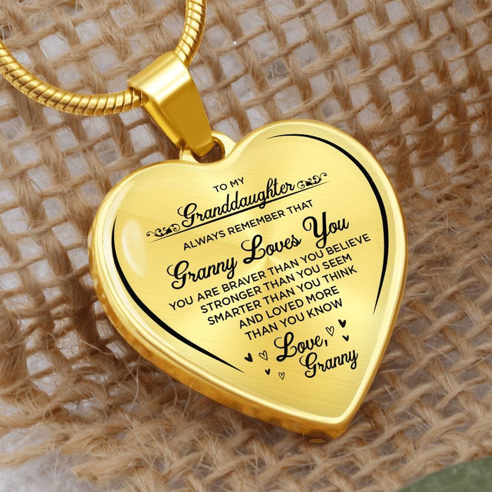 To My Granddaughter... Love Granny - Heartfelt Necklace