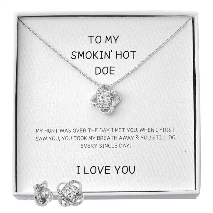 To My Smokin' Hot Doe... Love Knot Necklace & Earring Set