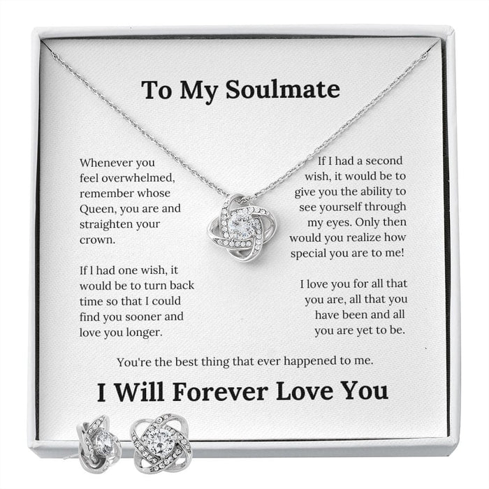 To My Soulmate... Love Knot Necklace & Earring Set