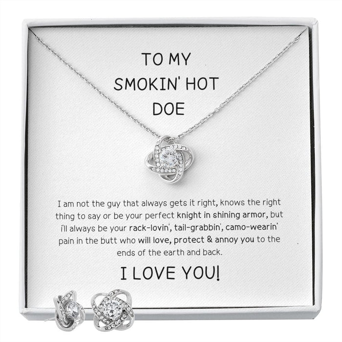 To My Smokin' Hot Doe... I Love You -  Love Knot Necklace