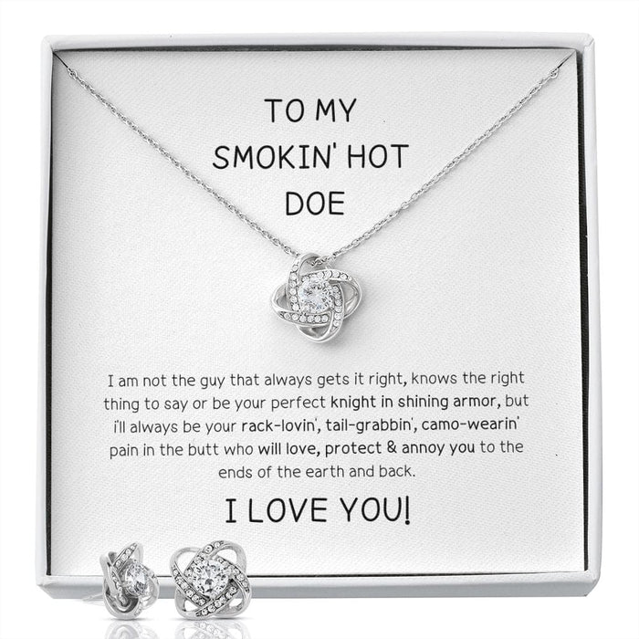 To My Smokin' Hot Doe... I Love You -  Love Knot Necklace