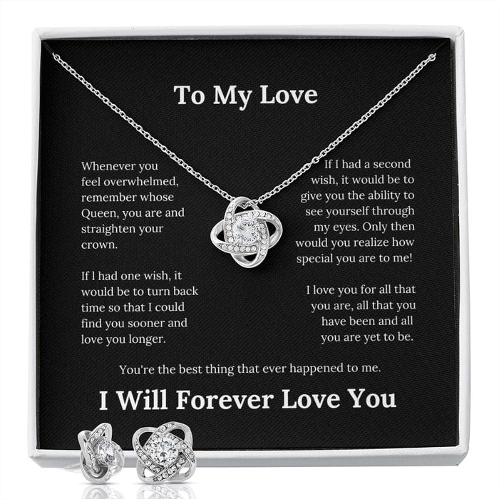 To My Love... Love Knot Necklace & Earring Set