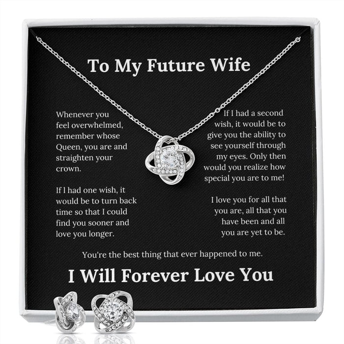 To My Future Wife... Love knot Necklace & Earring Set