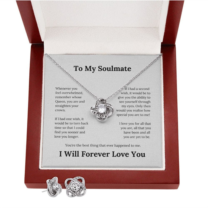 To My Soulmate... Love Knot Necklace & Earring Set
