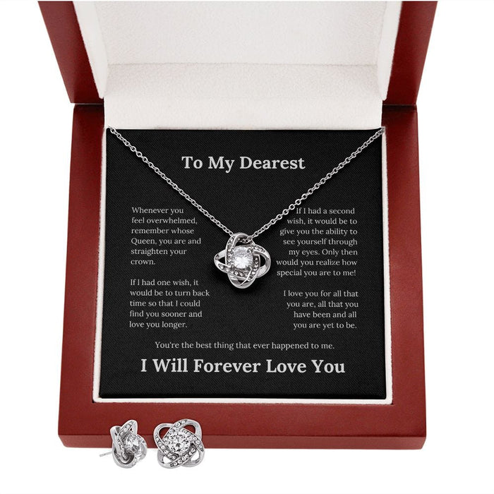 To My Dearest... Love Knot Necklace & Earring Set