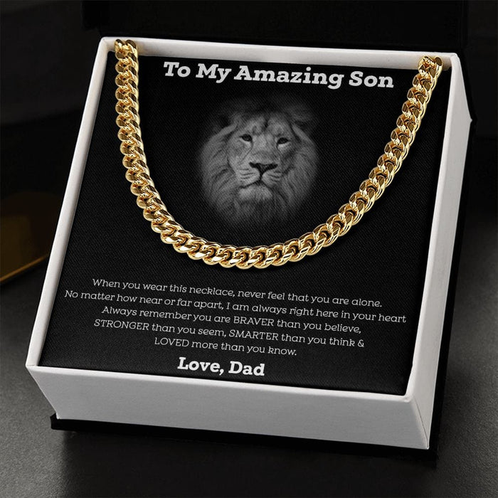 To My Amazing Son... Cuban Link Chain Necklace