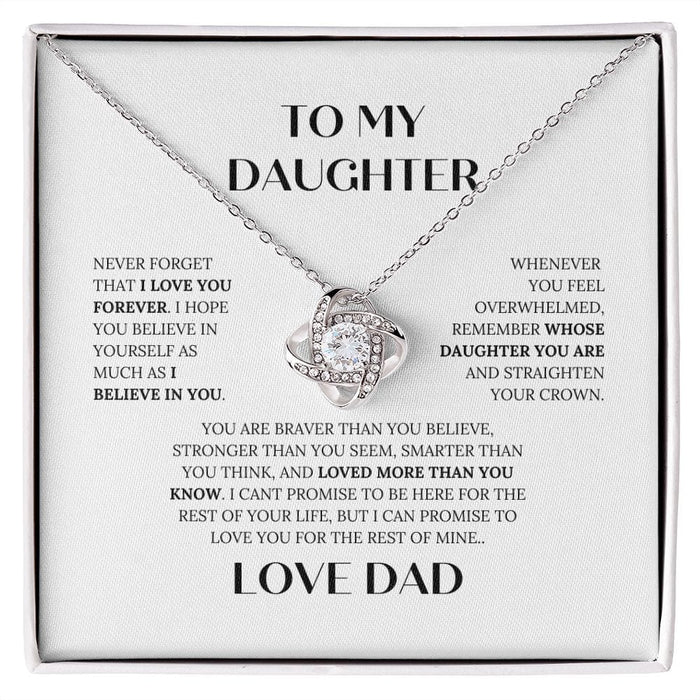To My Daughter... Love Dad - Beautiful Love Knot Necklace