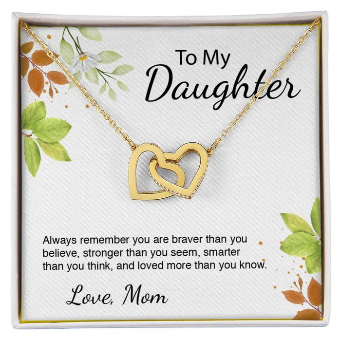 To My Daughter... Classic Interlocking Heart Necklace From Mom