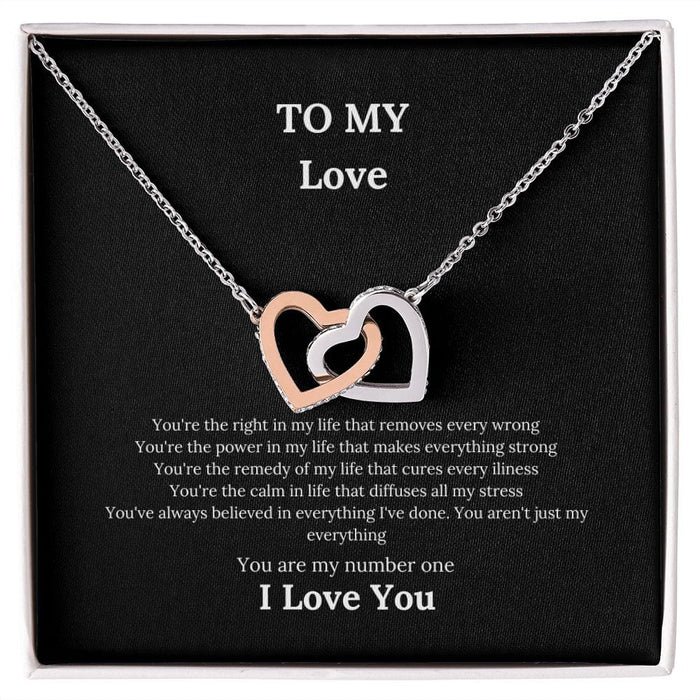 To My Love....Interlocking Hearts Necklace