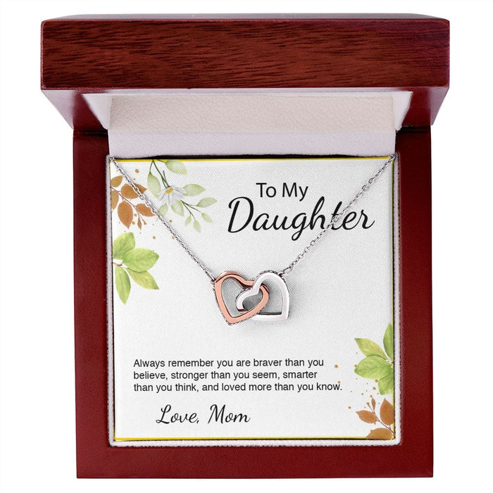 To My Daughter... Classic Interlocking Heart Necklace From Mom