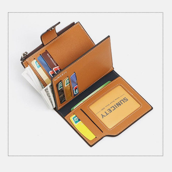 Leather Wallet for Men RFID Wallet Credit Card Holder with Multi-Slots