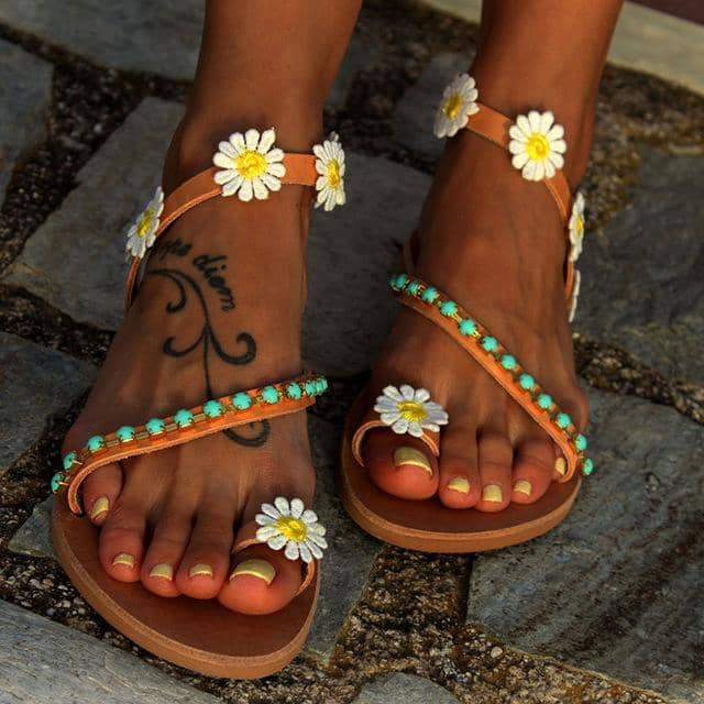 The Turquoise Daisy Sandals